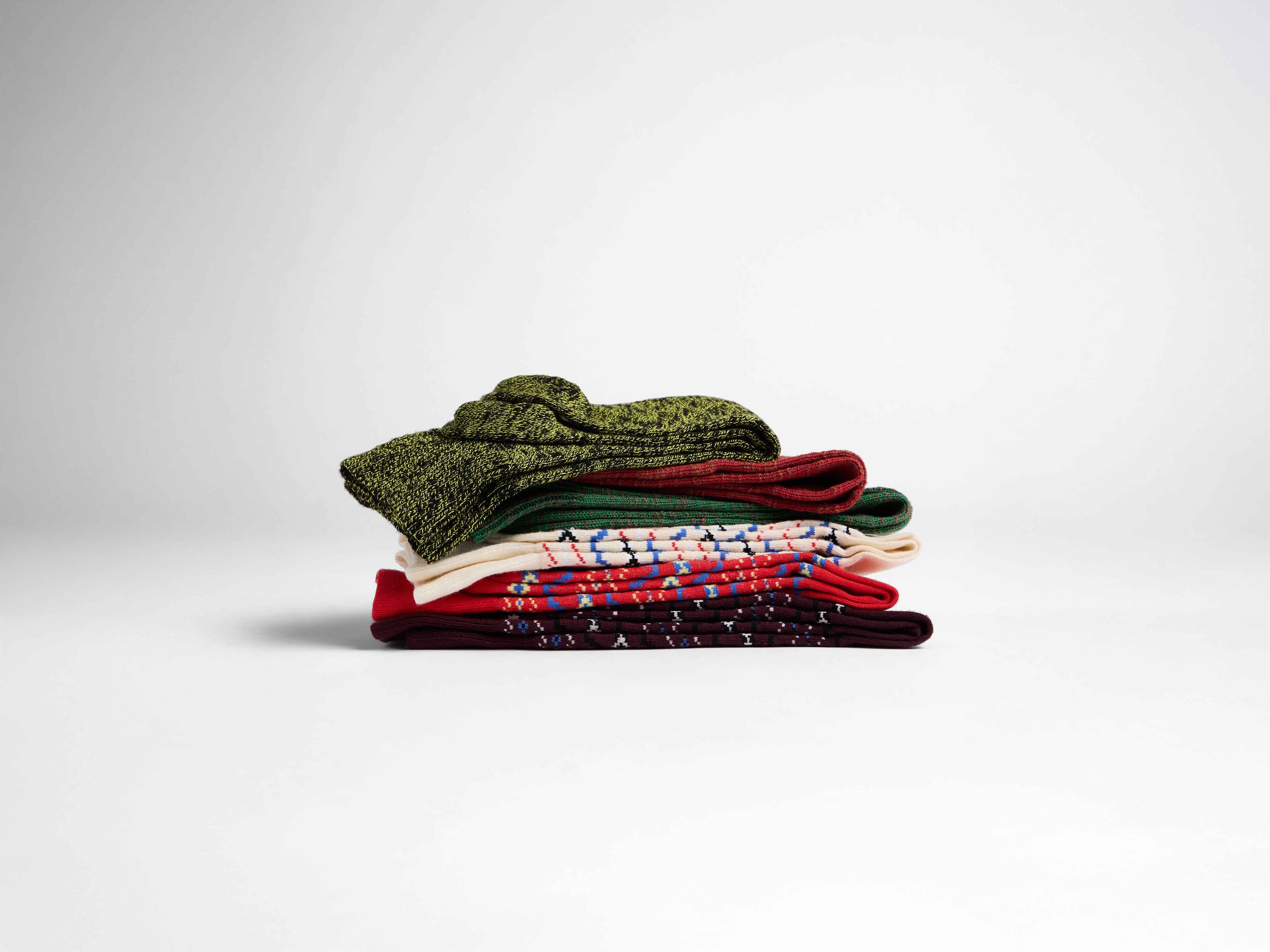 COTTON SLUB SOCK IN RED - Image 4