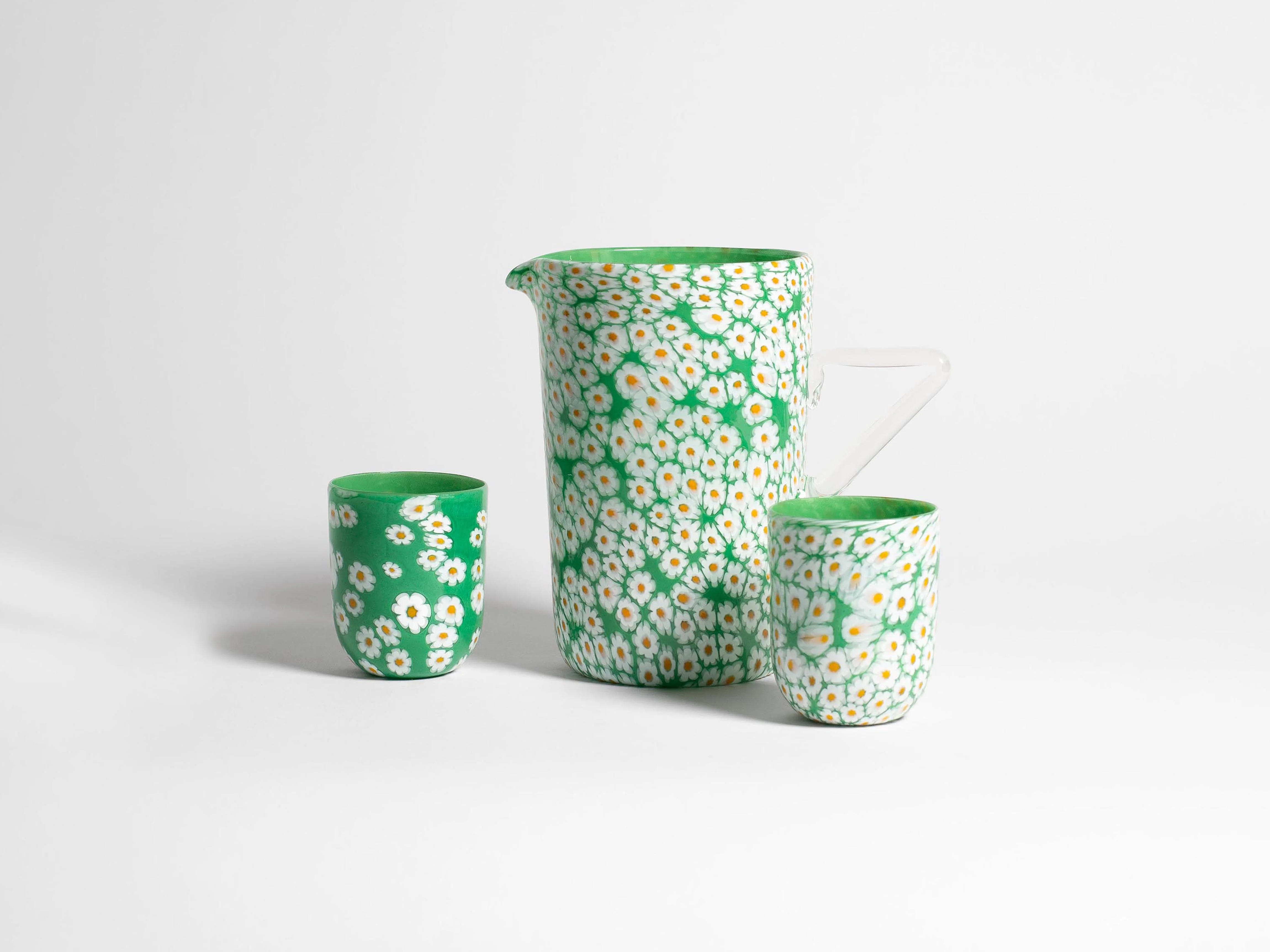 FULL MURRINA GLASS IN WHITE & GREEN - Image 3