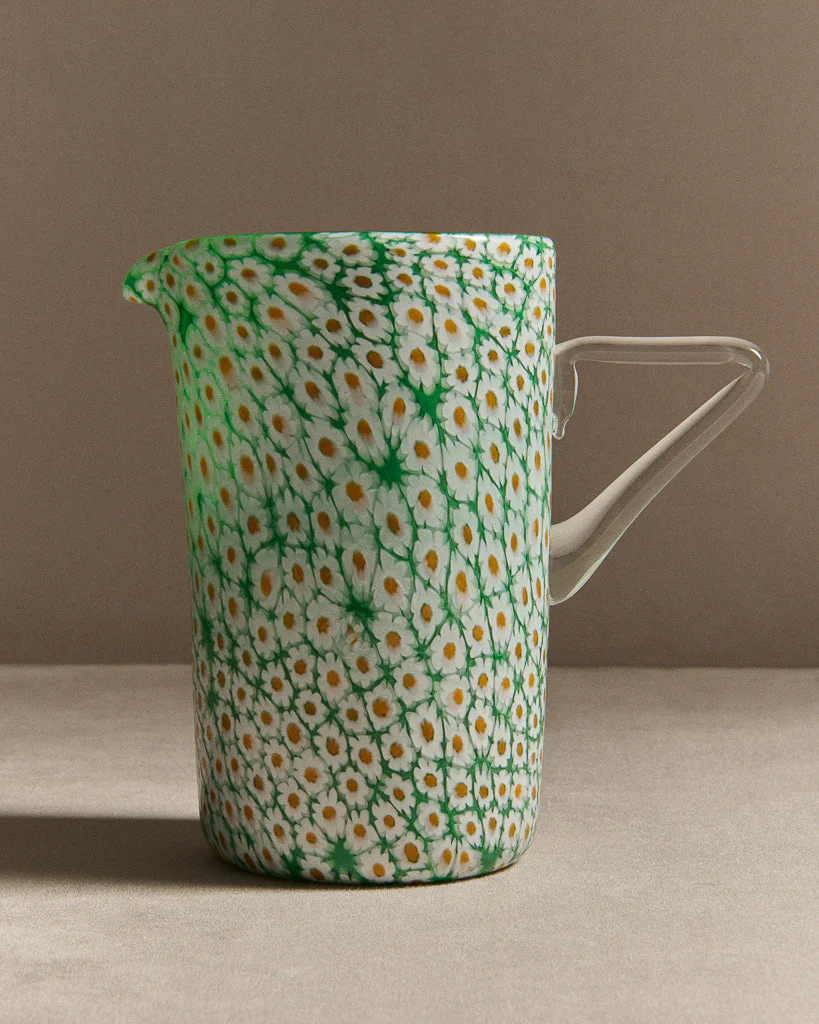 FULL MURRINA JUG IN WHITE & GREEN - Image 3