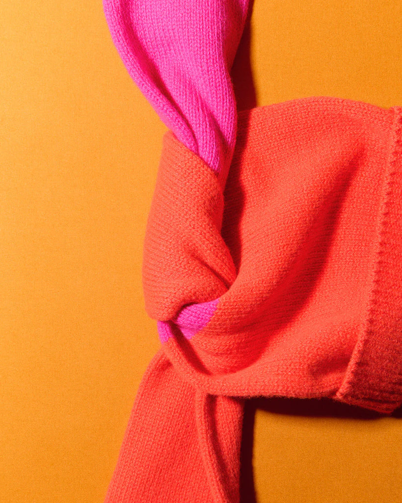 KNOTTED BEANIE HAT IN NEON ORANGE - Image 5