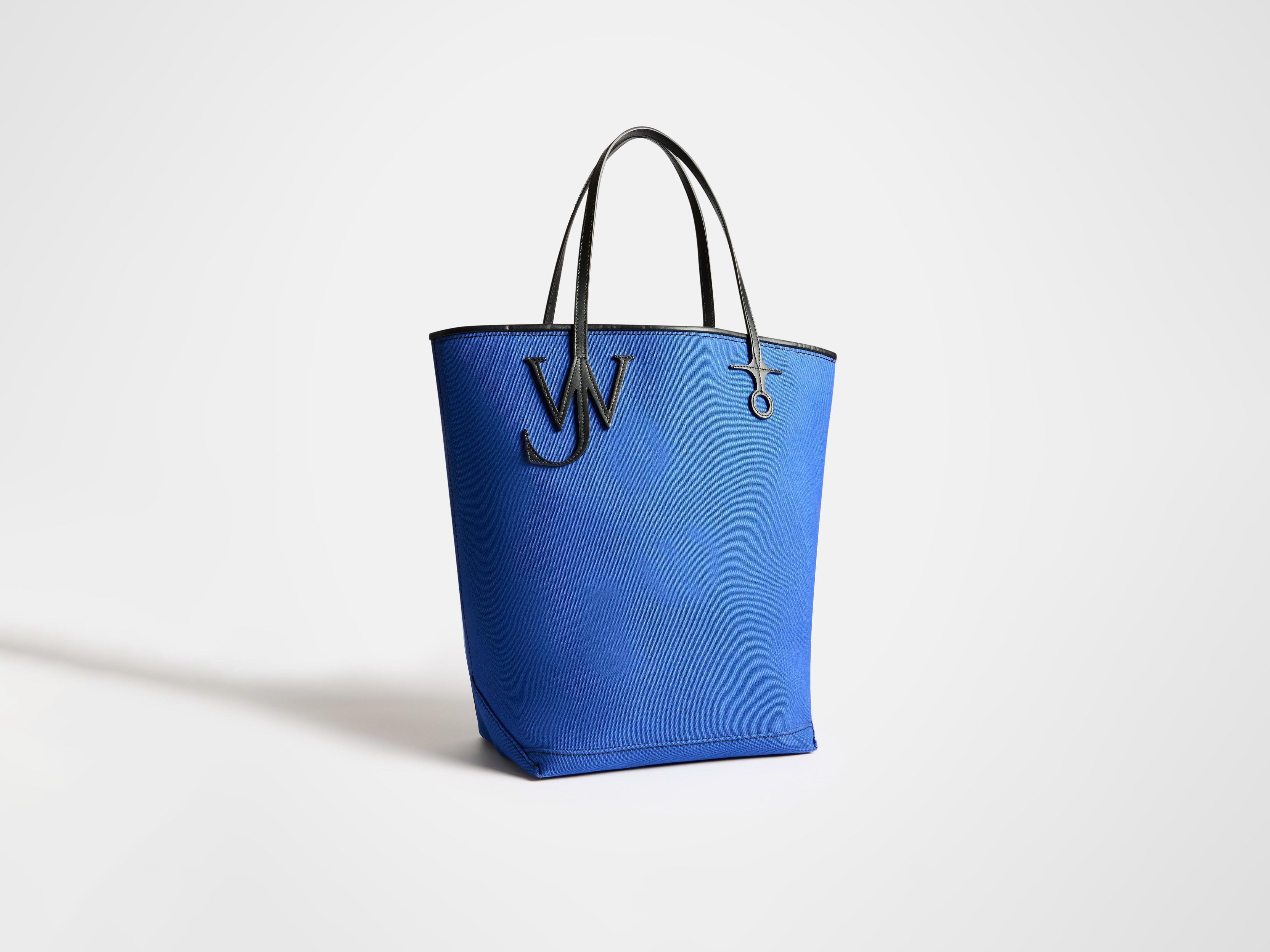 LARGE ANCHOR CANVAS & LEATHER TOTE IN BLUE - Image 3
