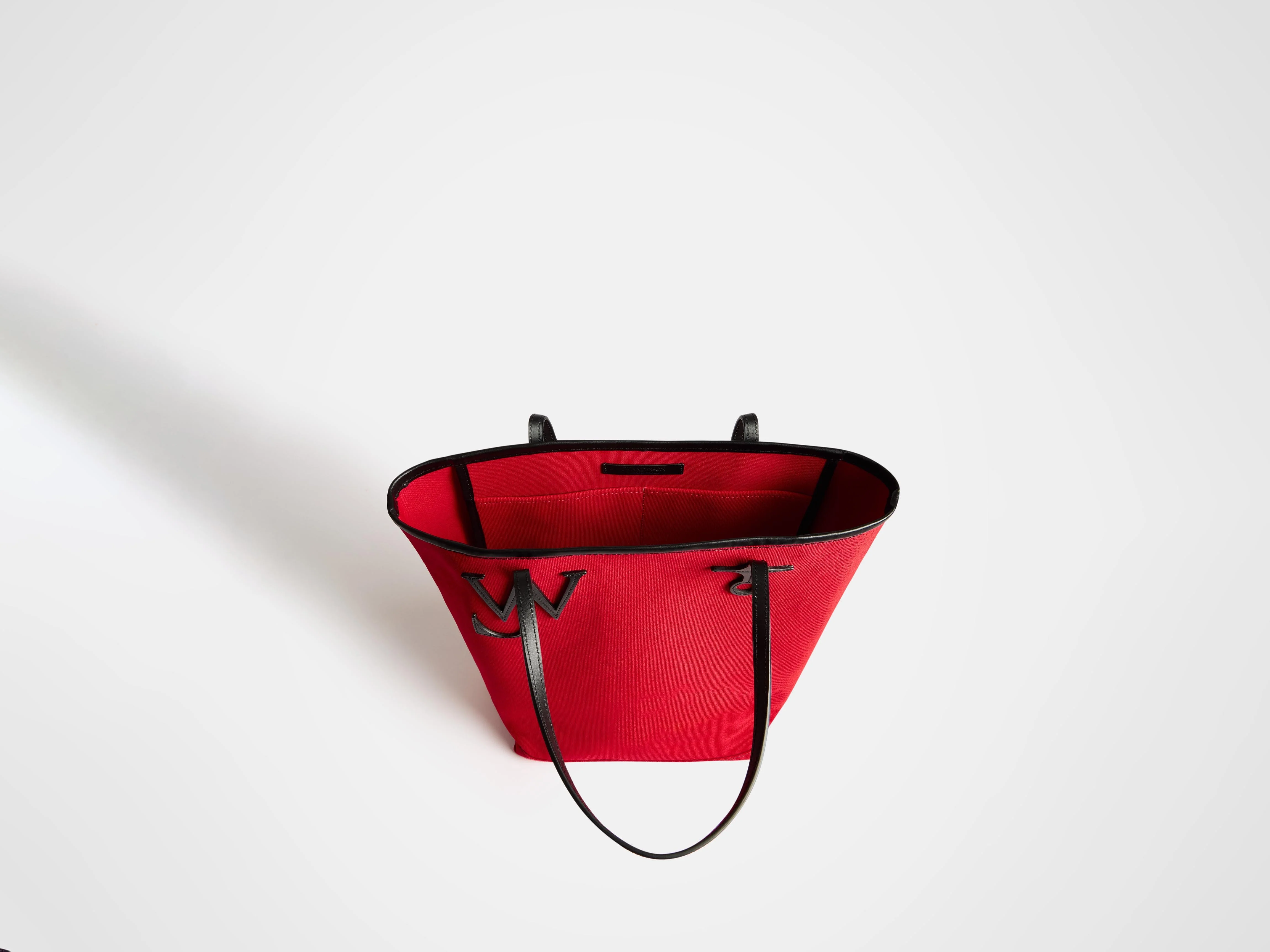 LARGE ANCHOR CANVAS & LEATHER TOTE IN RED - Image 5