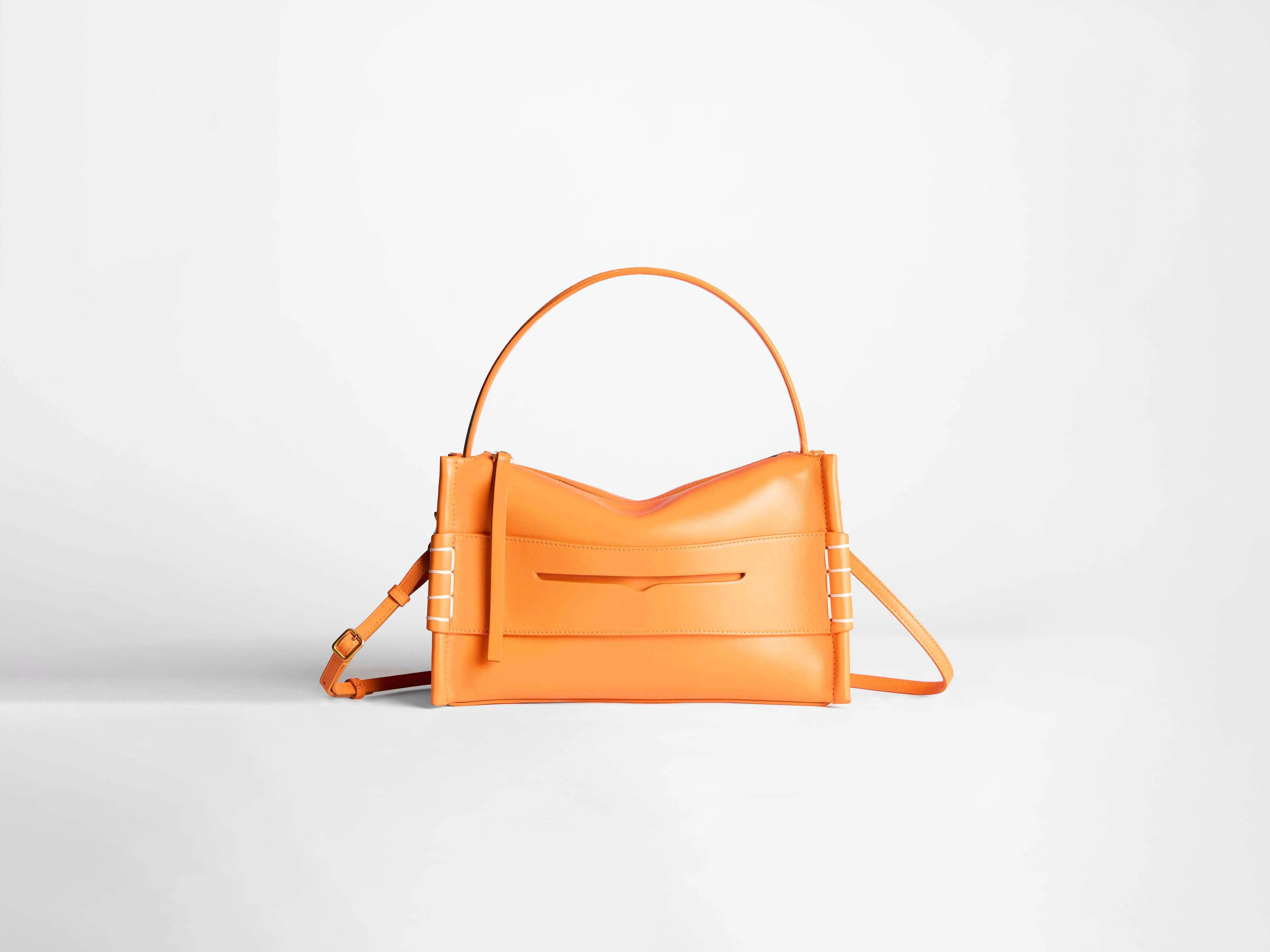 LOAFER BAG IN BRIGHT ORANGE LEATHER - Image 3