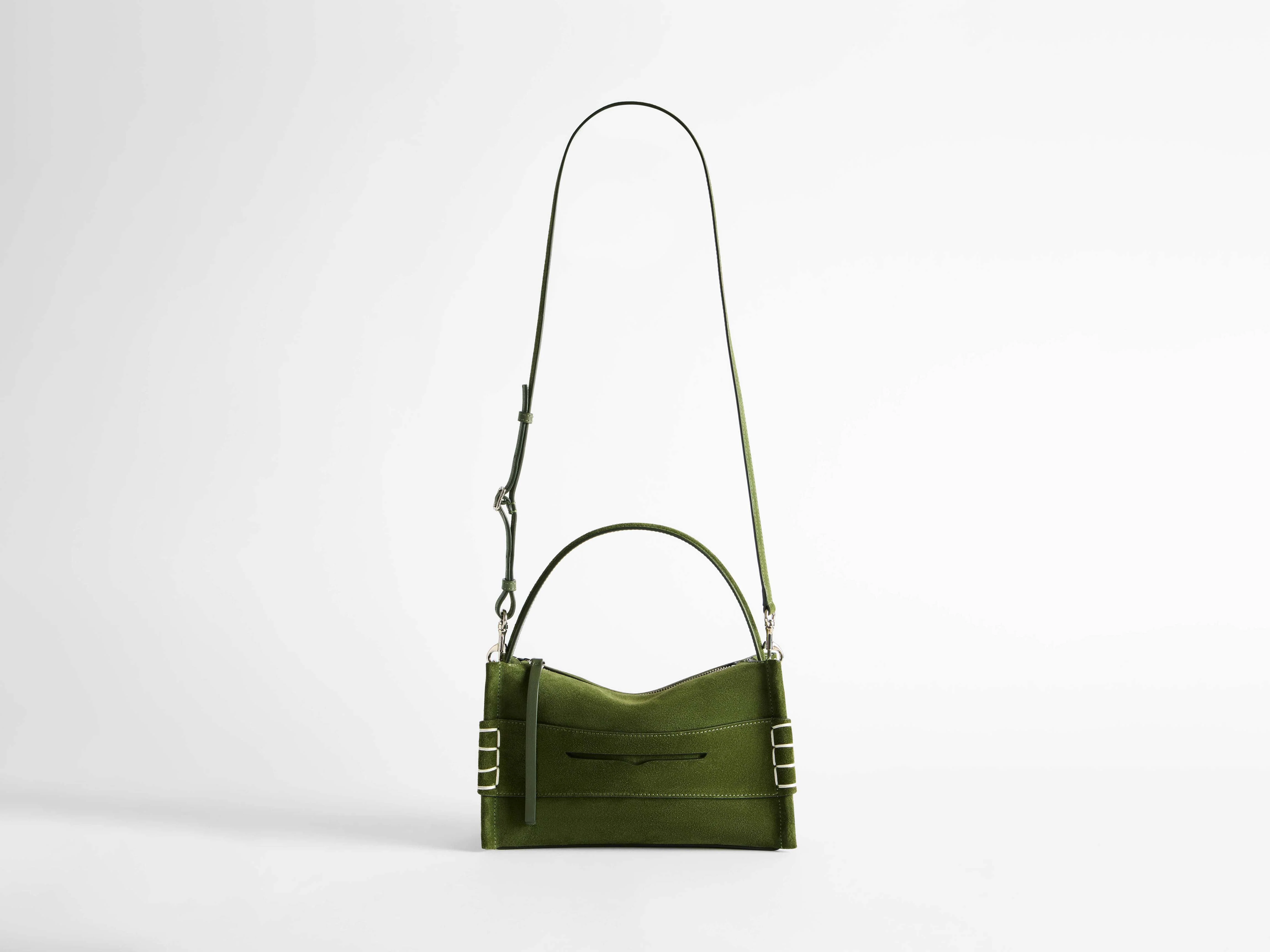 LOAFER BAG IN KHAKI SUEDE - Image 6
