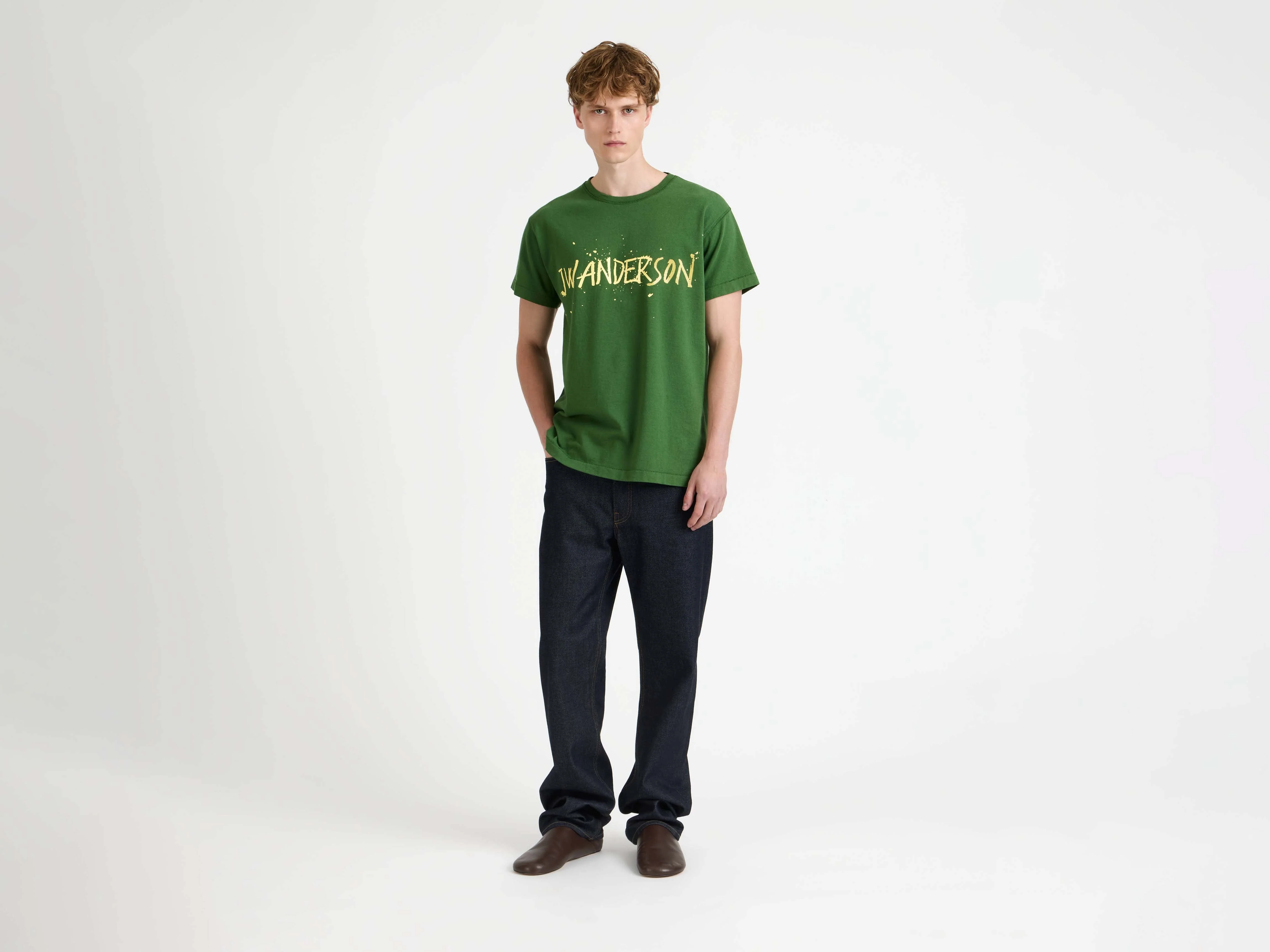 MENS CIRCULAR T-SHIRT IN GREEN - Image 5