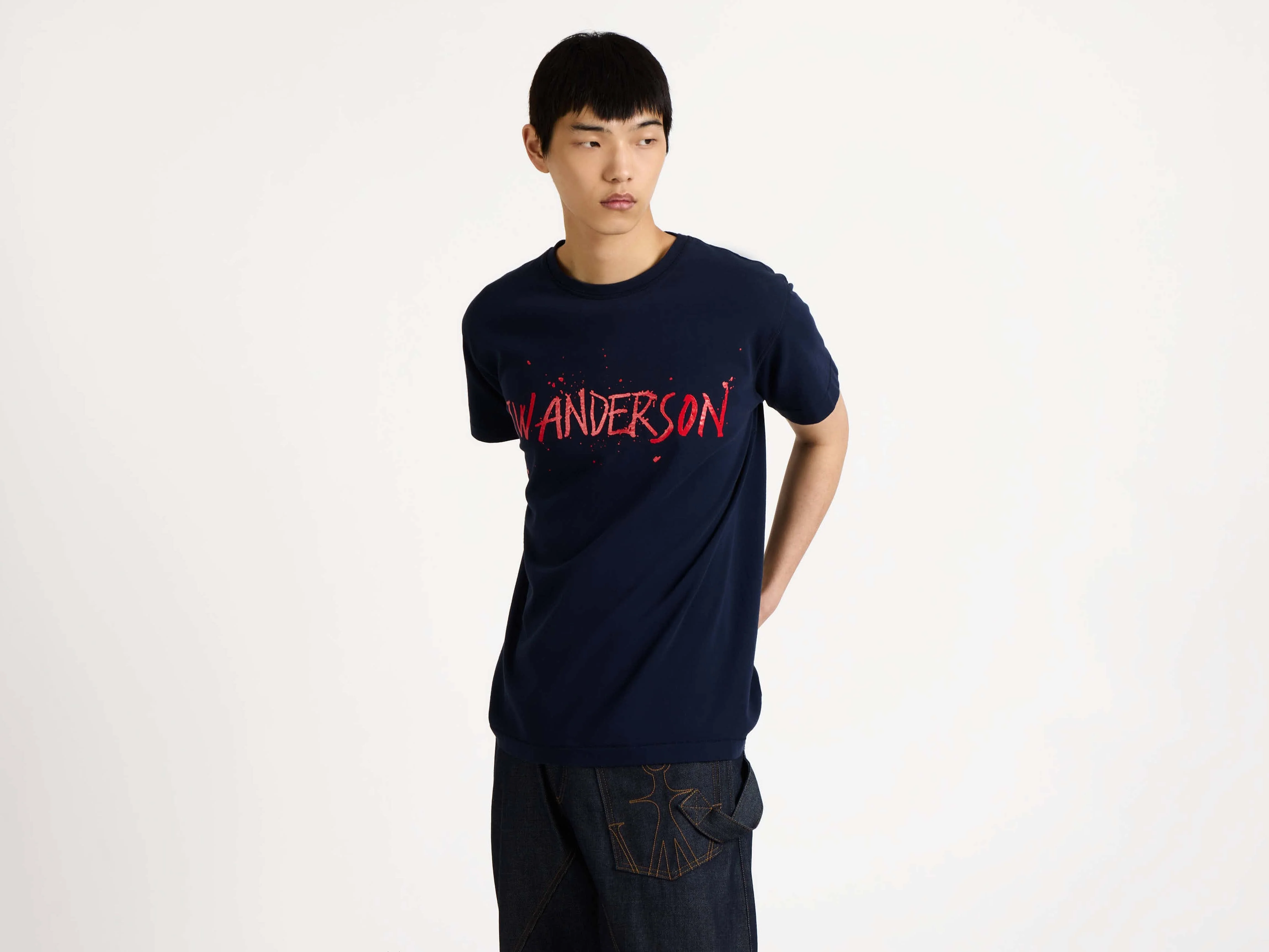 MENS CIRCULAR T-SHIRT IN NAVY - Image 3