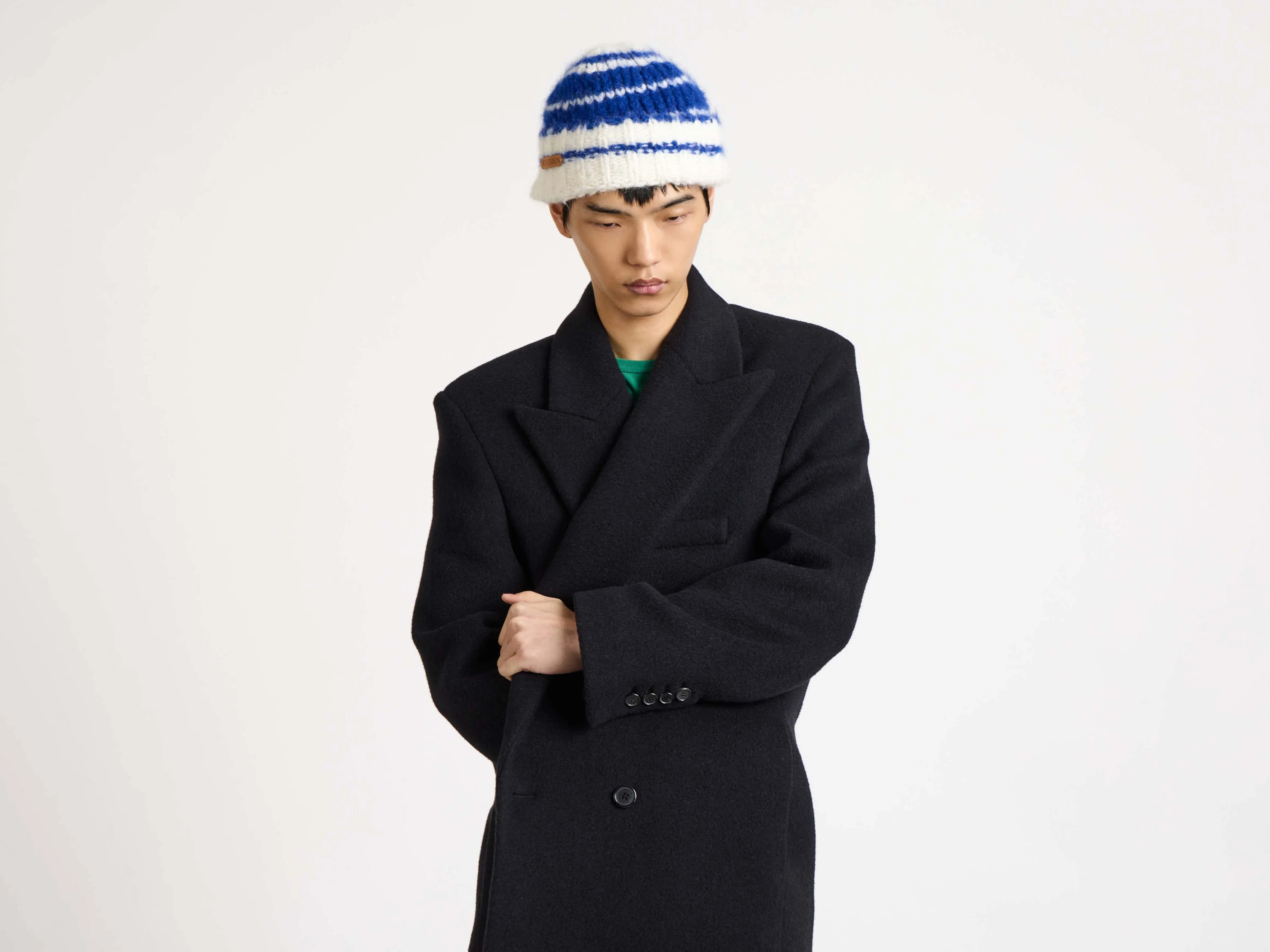 MENS DOUBLE BREASTED FORMAL COAT IN BLACK - Image 5