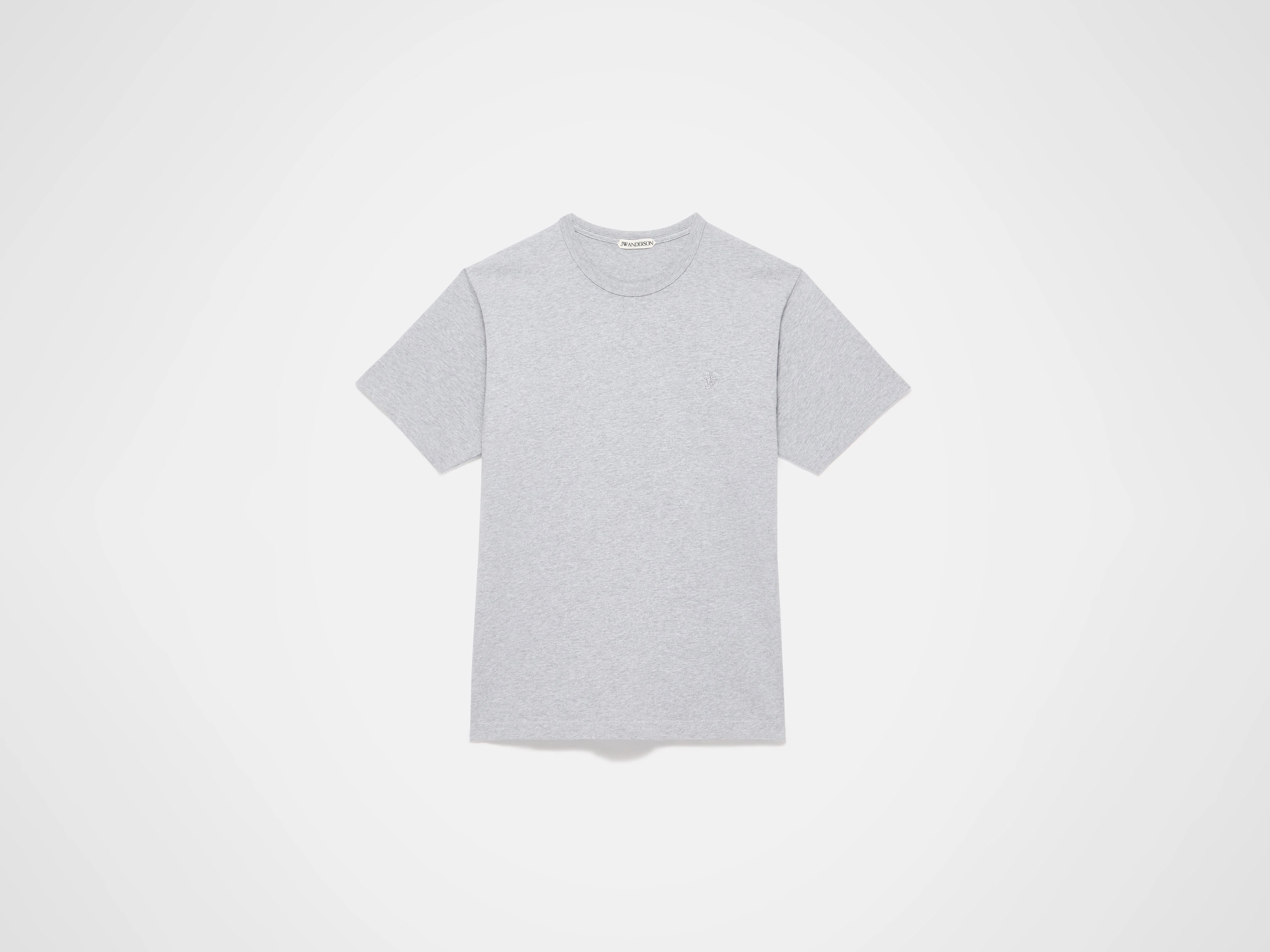 MENS EMBROIDERED ANCHOR T-SHIRT IN MID GREY MELANGE - Image 6