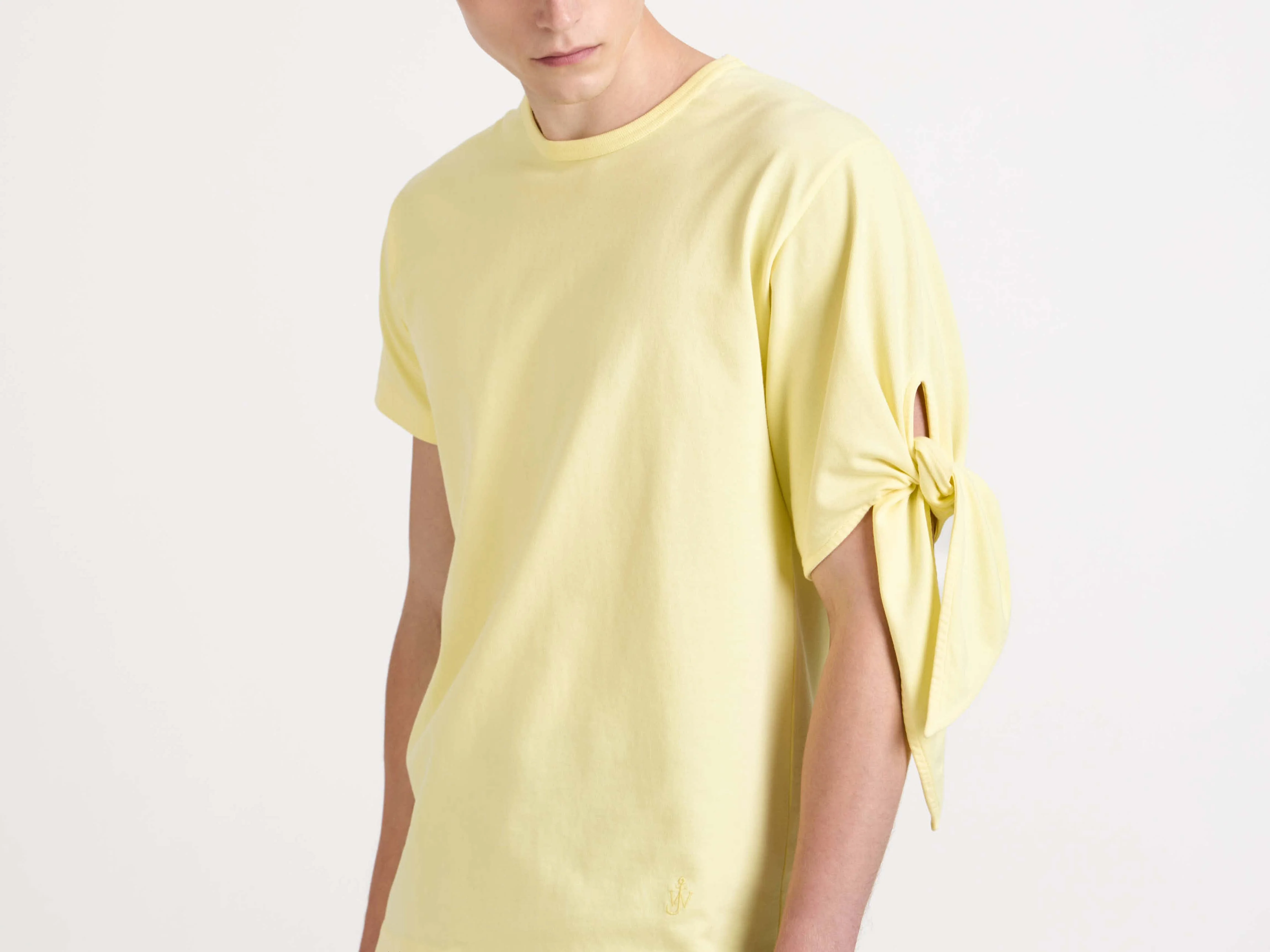 MENS KNOTTED SLEEVE T-SHIRT IN YELLOW - Image 4