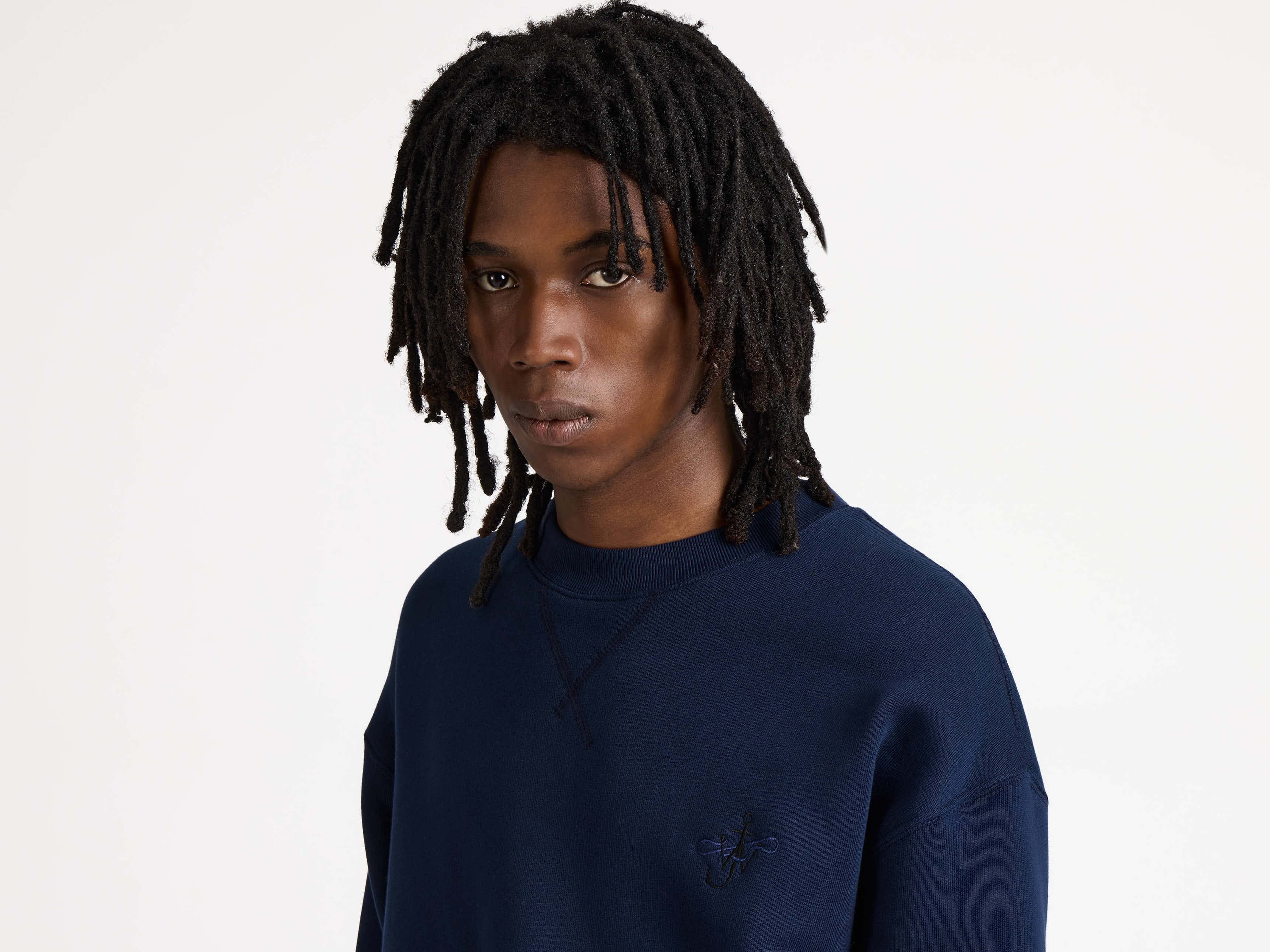 MENS RIBBON ANCHOR SWEATSHIRT IN NAVY - Image 3