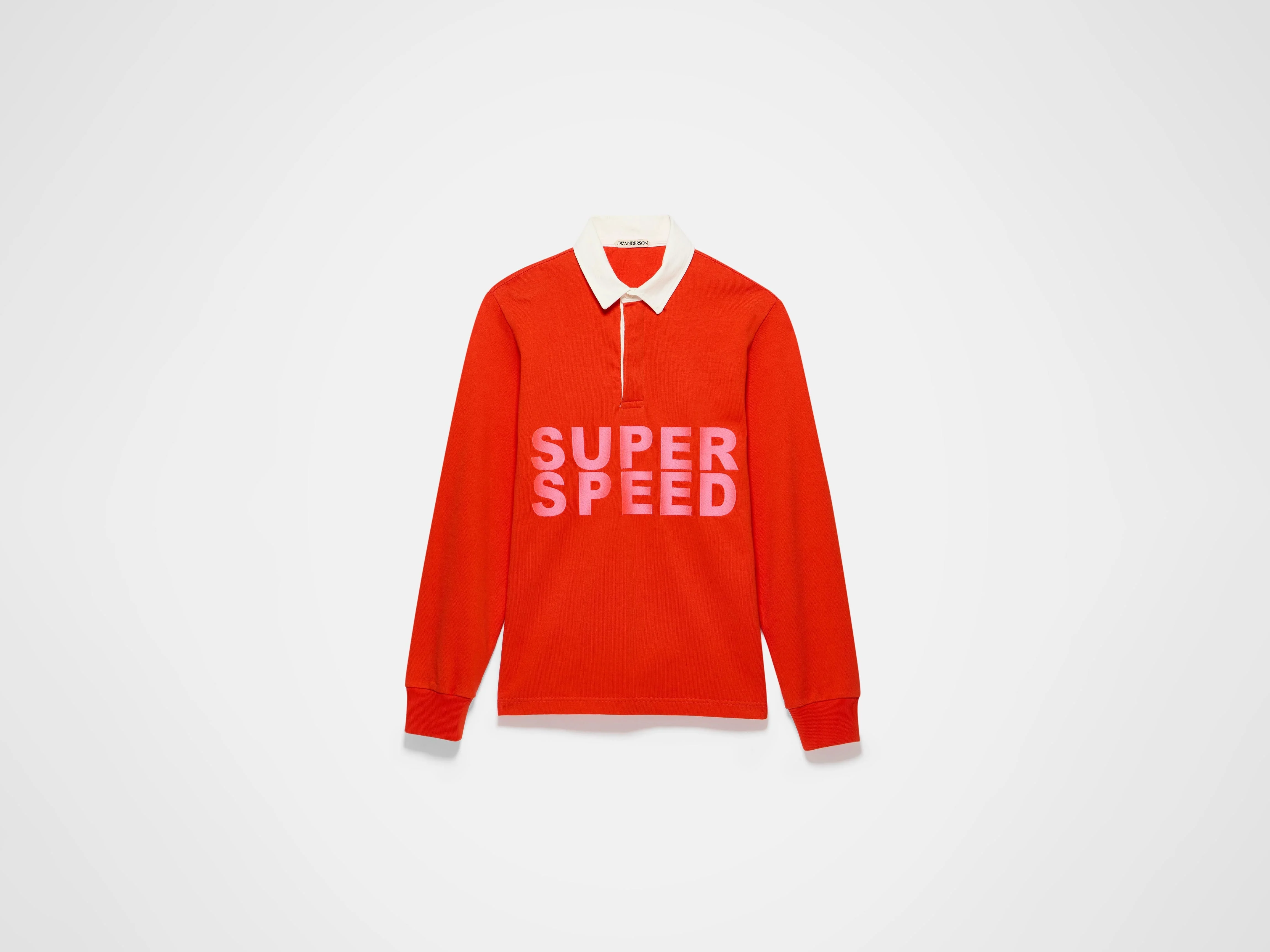 MENS 'SUPER SPEED' RUGBY POLO TOP IN BRIGHT RED - Image 5