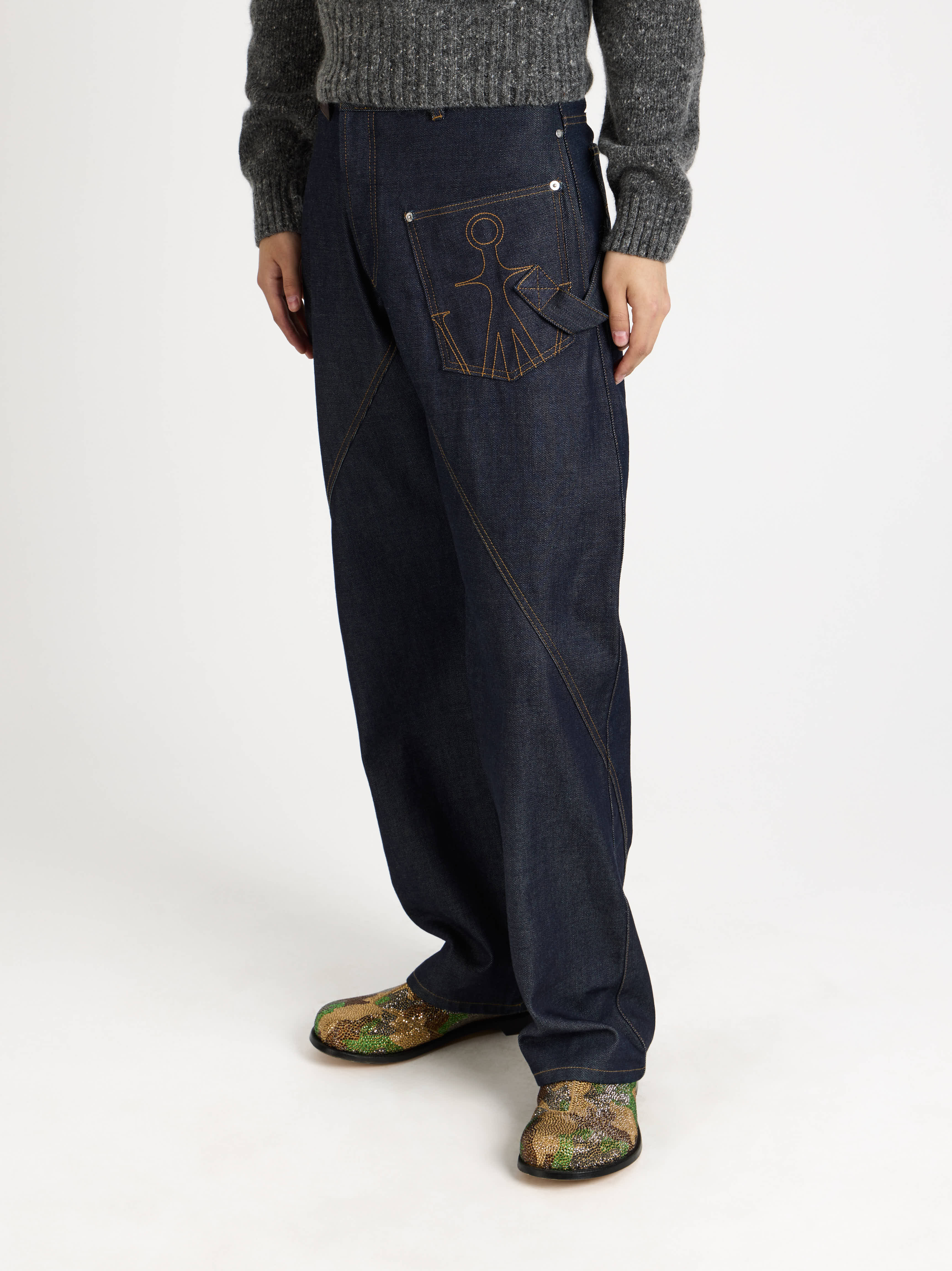 MENS TWISTED WORKWEAR DENIM JEANS IN INDIGO - Image 7
