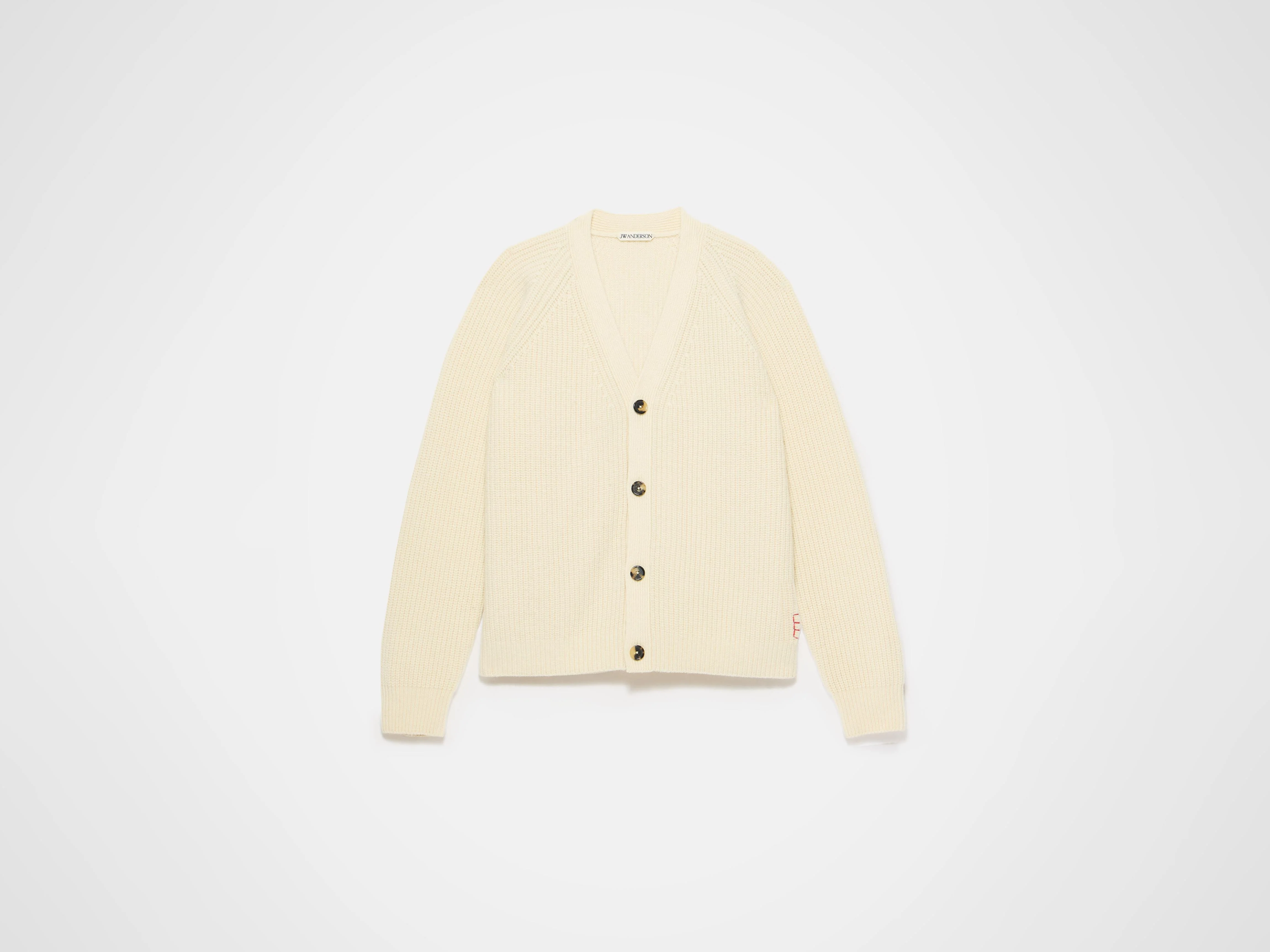 MENS V-NECK CARDIGAN IN IVORY - Image 7