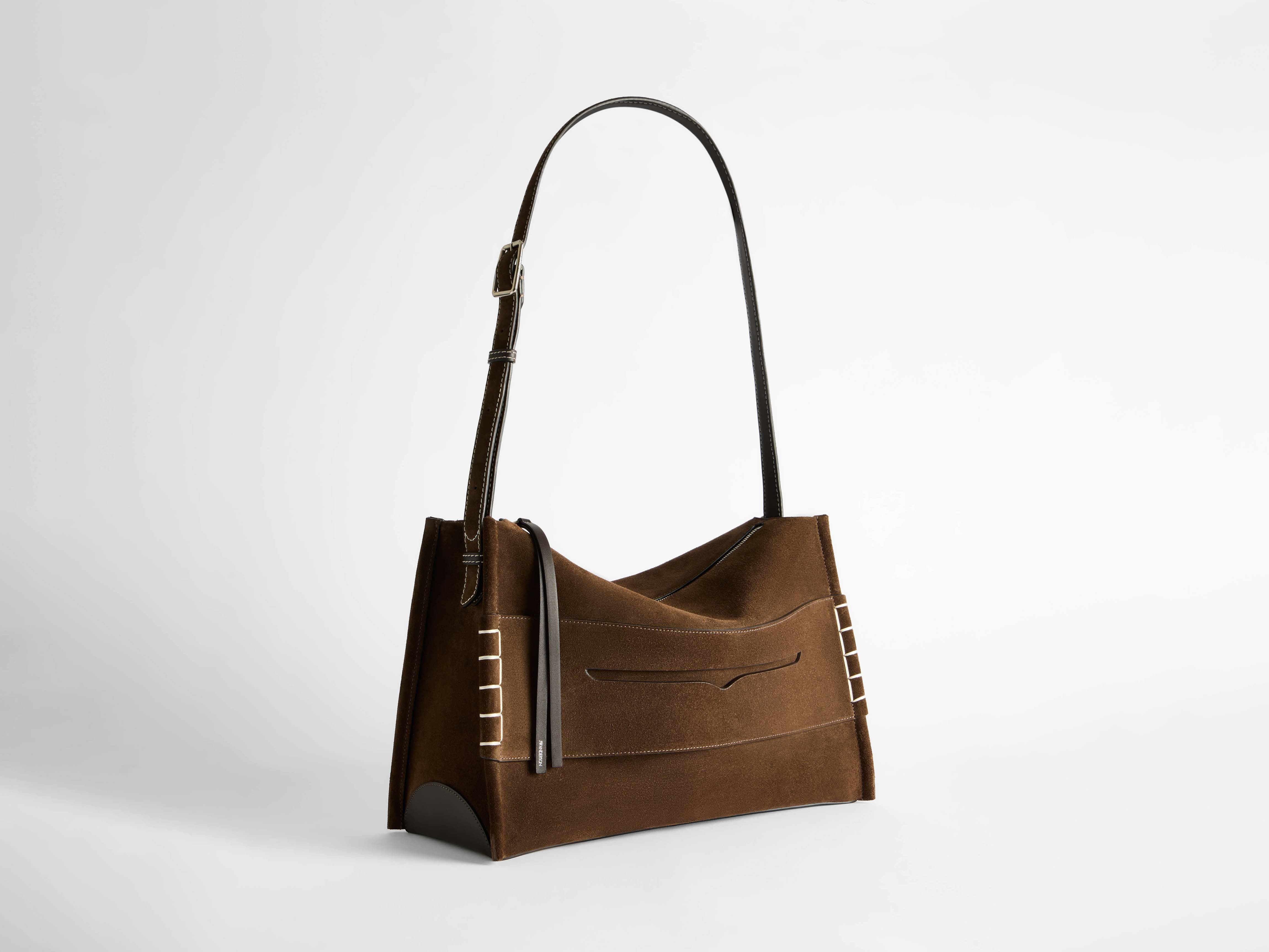 MESSENGER LOAFER BAG IN CHOCOLATE BROWN SUEDE - Image 3