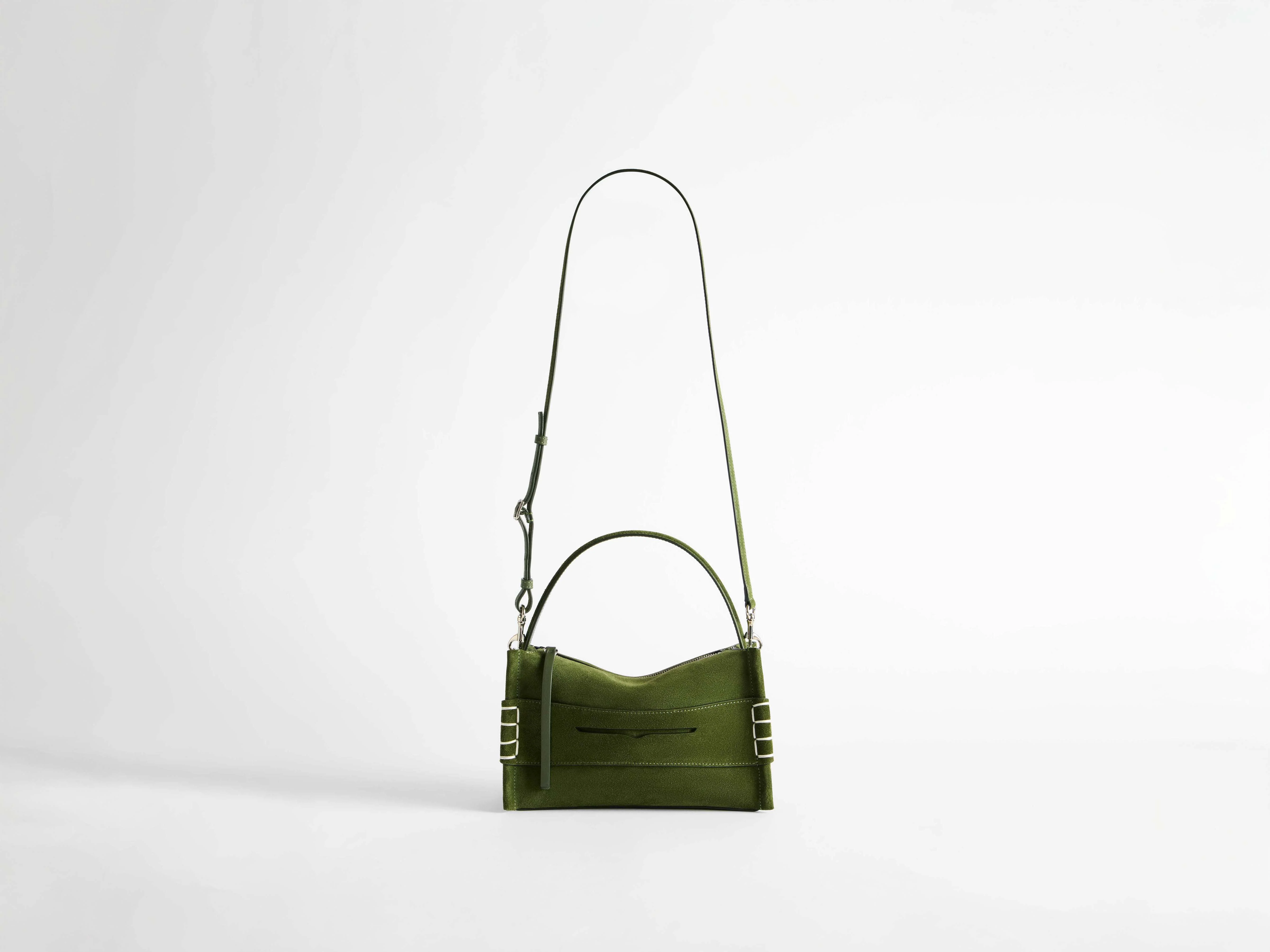 SMALL LOAFER BAG IN KHAKI SUEDE - Image 7
