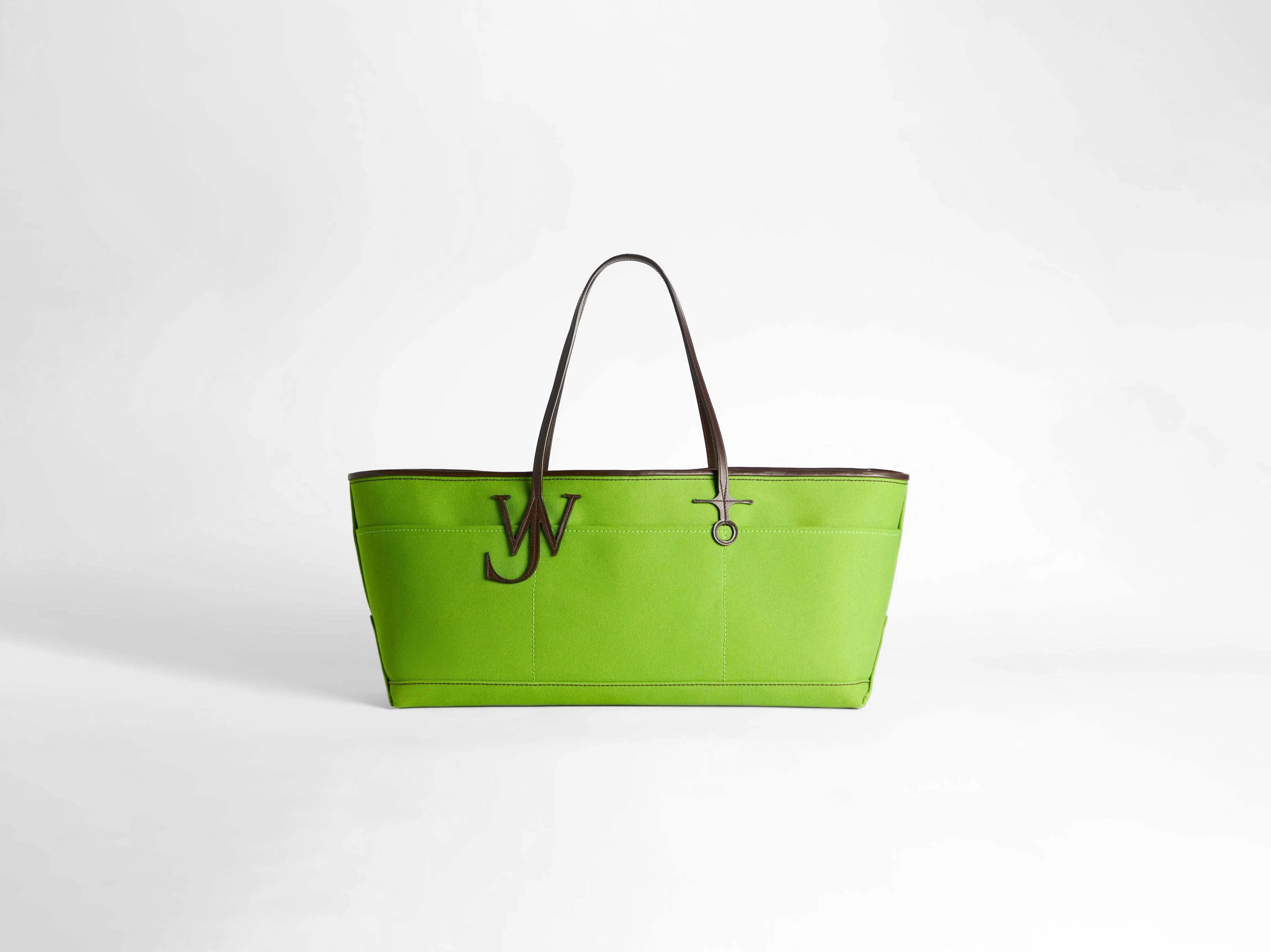 STRETCH ANCHOR CANVAS & LEATHER TOTE IN GREEN - Image 5