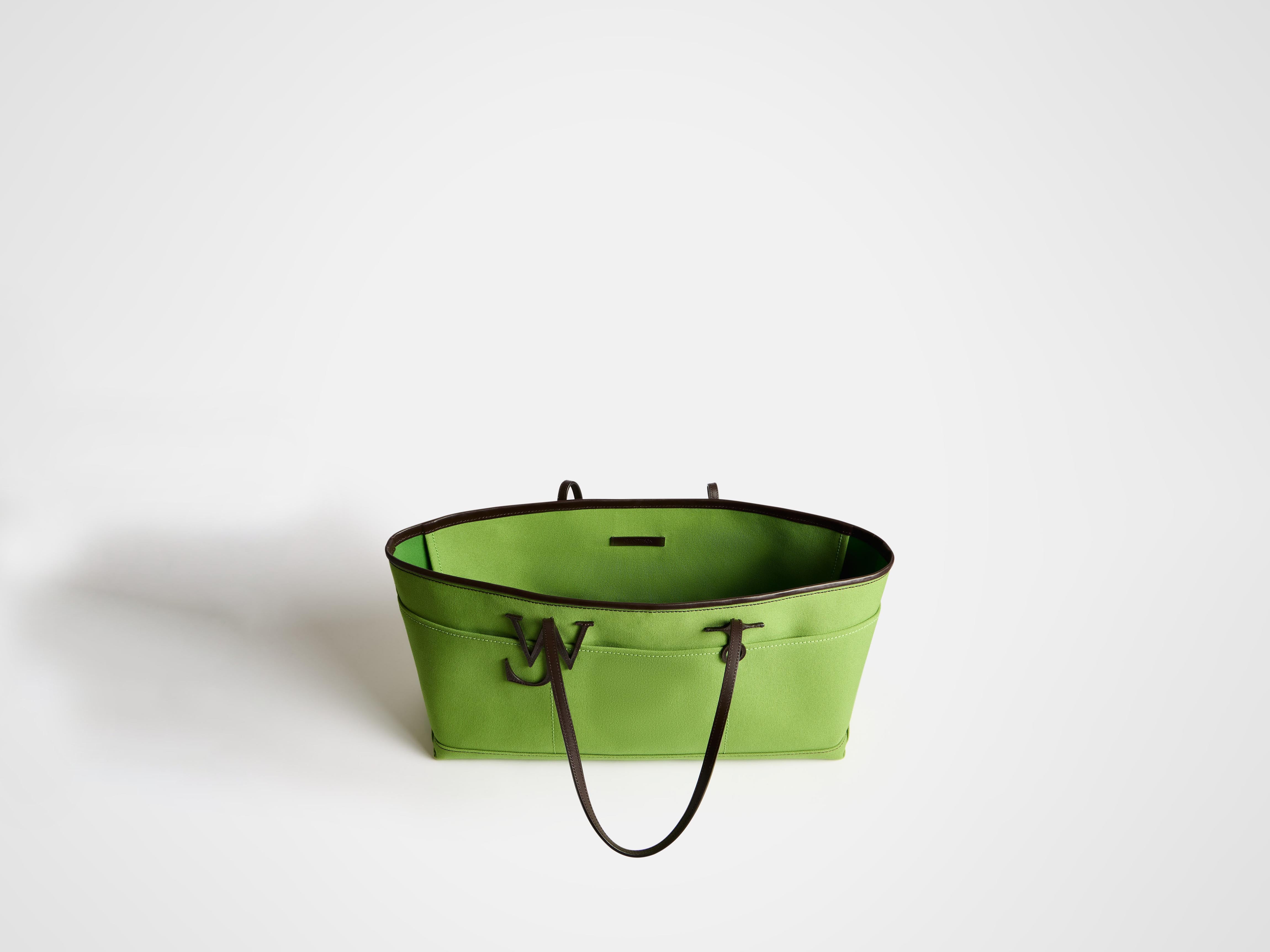 STRETCH ANCHOR CANVAS & LEATHER TOTE IN GREEN - Image 6