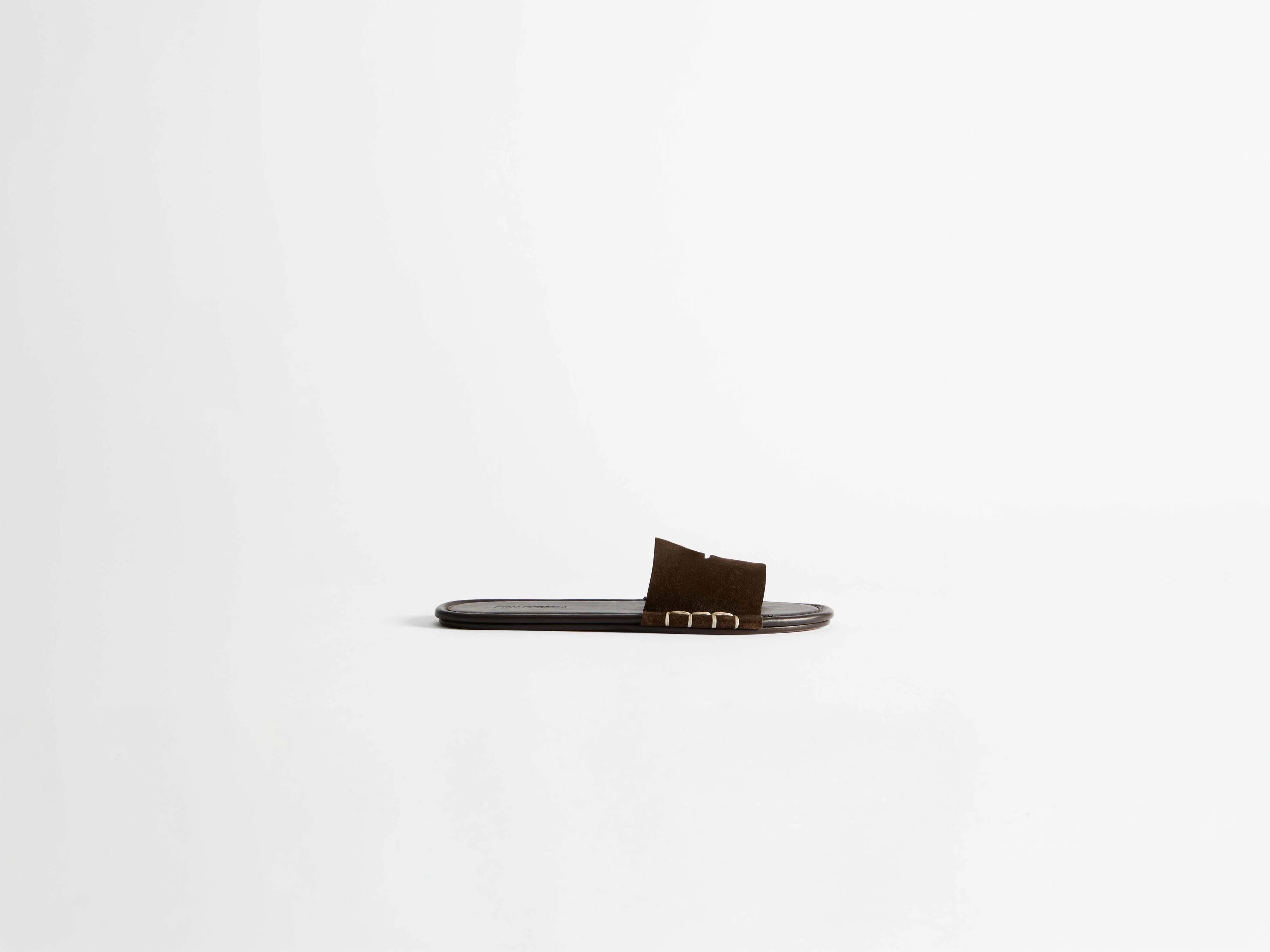 WOMENS LOAFER MULE SLIDES IN BROWN - Image 3