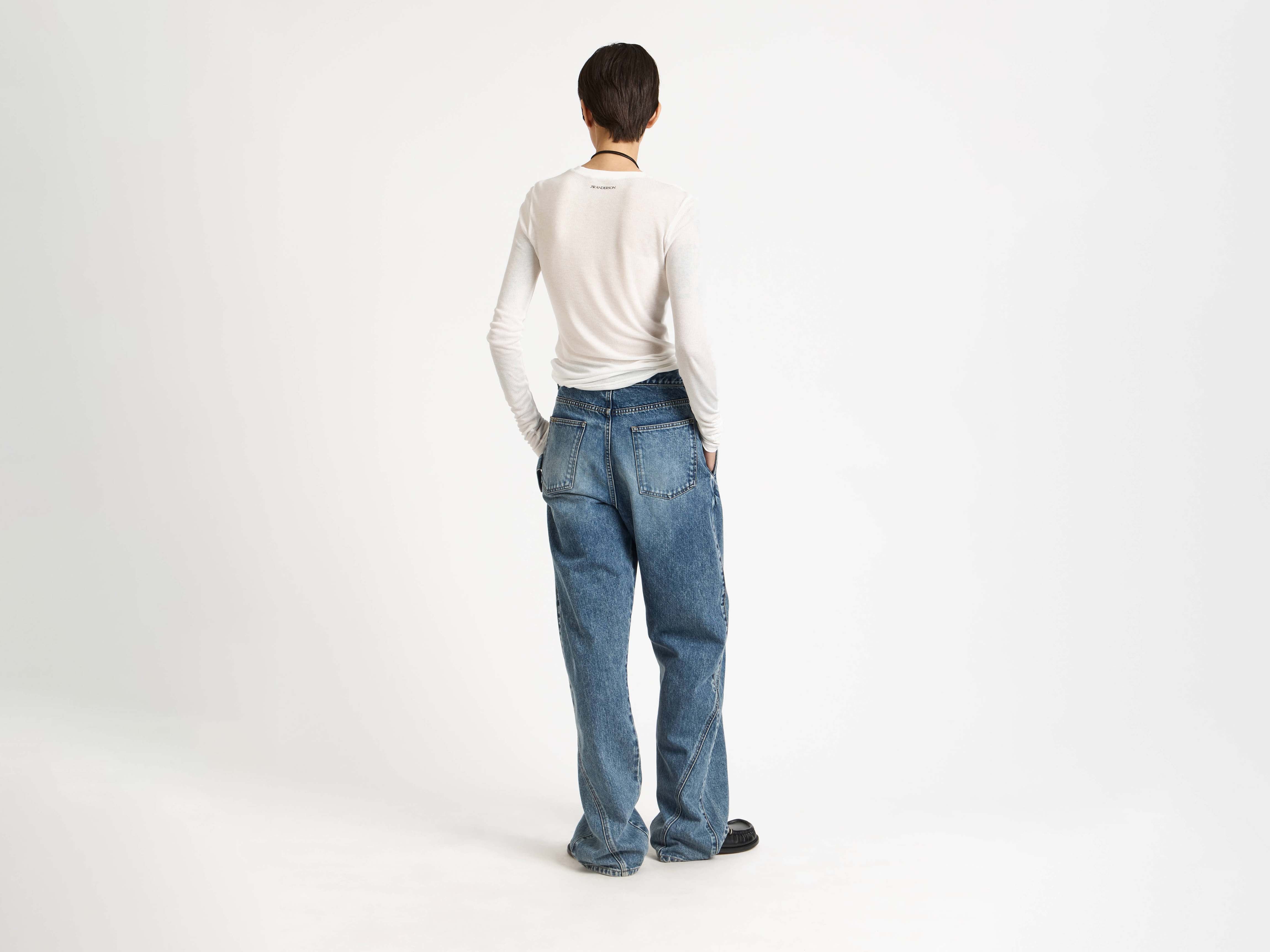 WOMENS LONG SLEEVE CREW NECKLINE TOP IN OFF-WHITE - Image 3