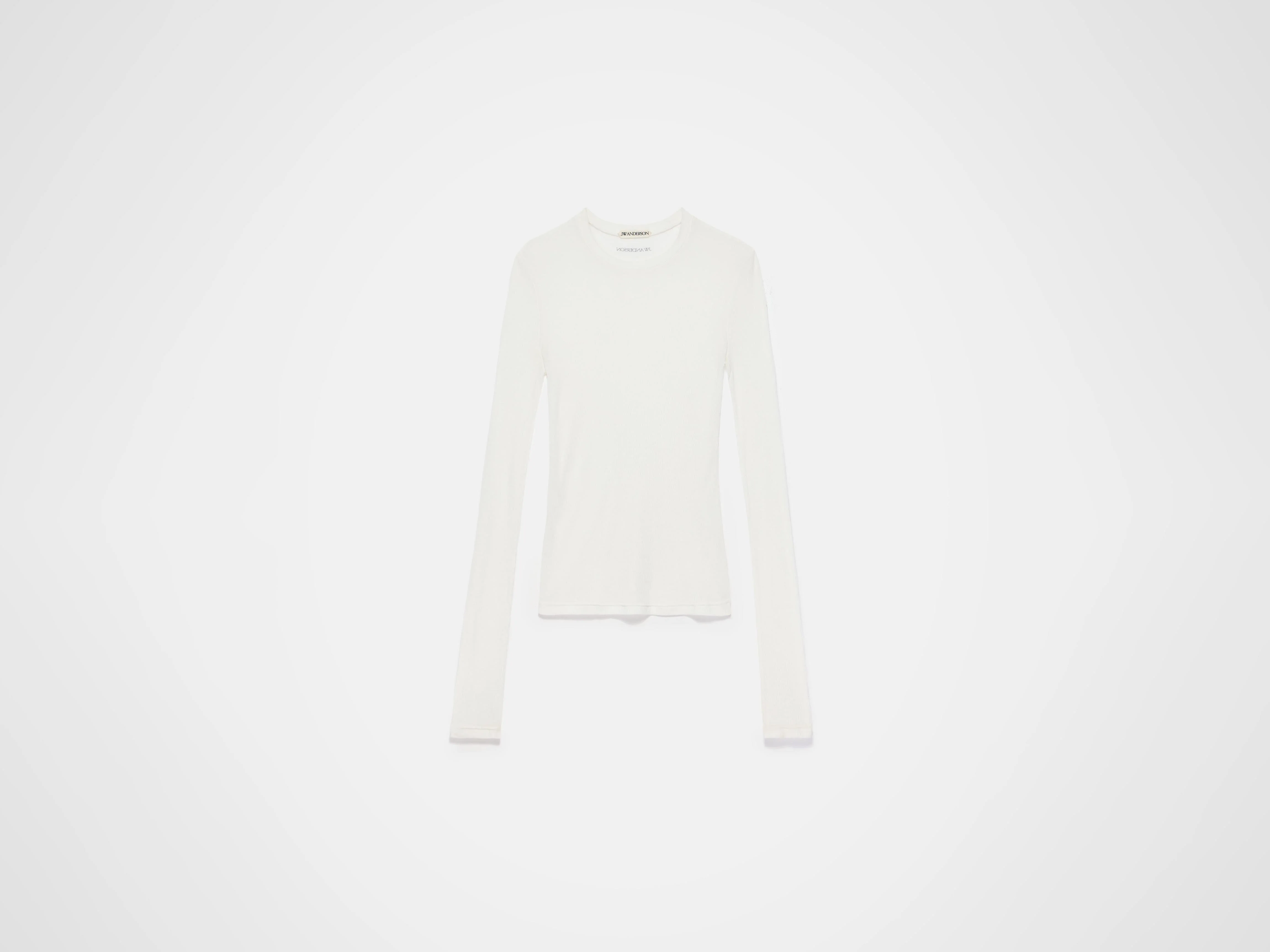 WOMENS LONG SLEEVE CREW NECKLINE TOP IN OFF-WHITE - Image 6