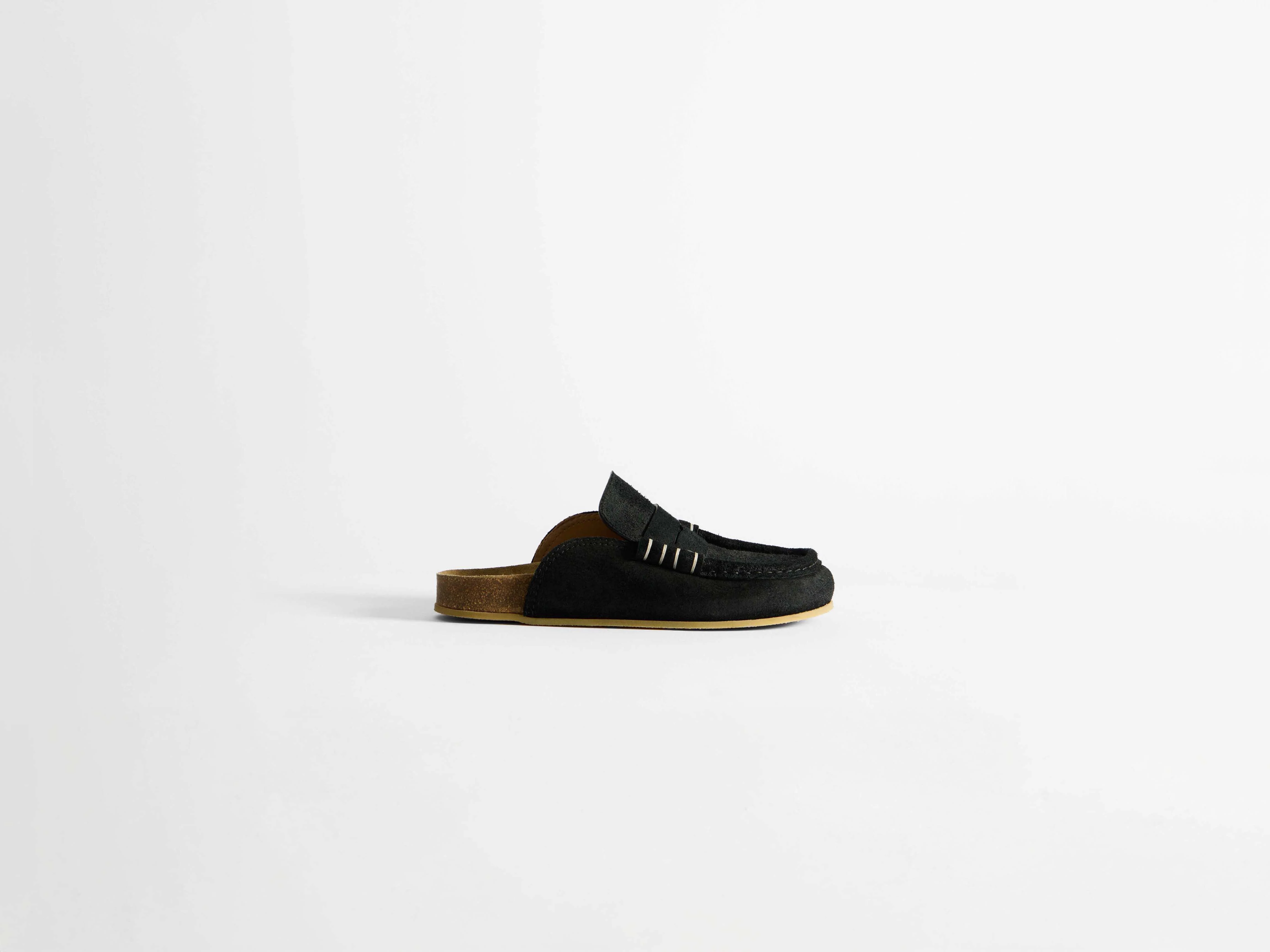 WOMENS STITCH LOAFER MULES IN BLACK - Image 3