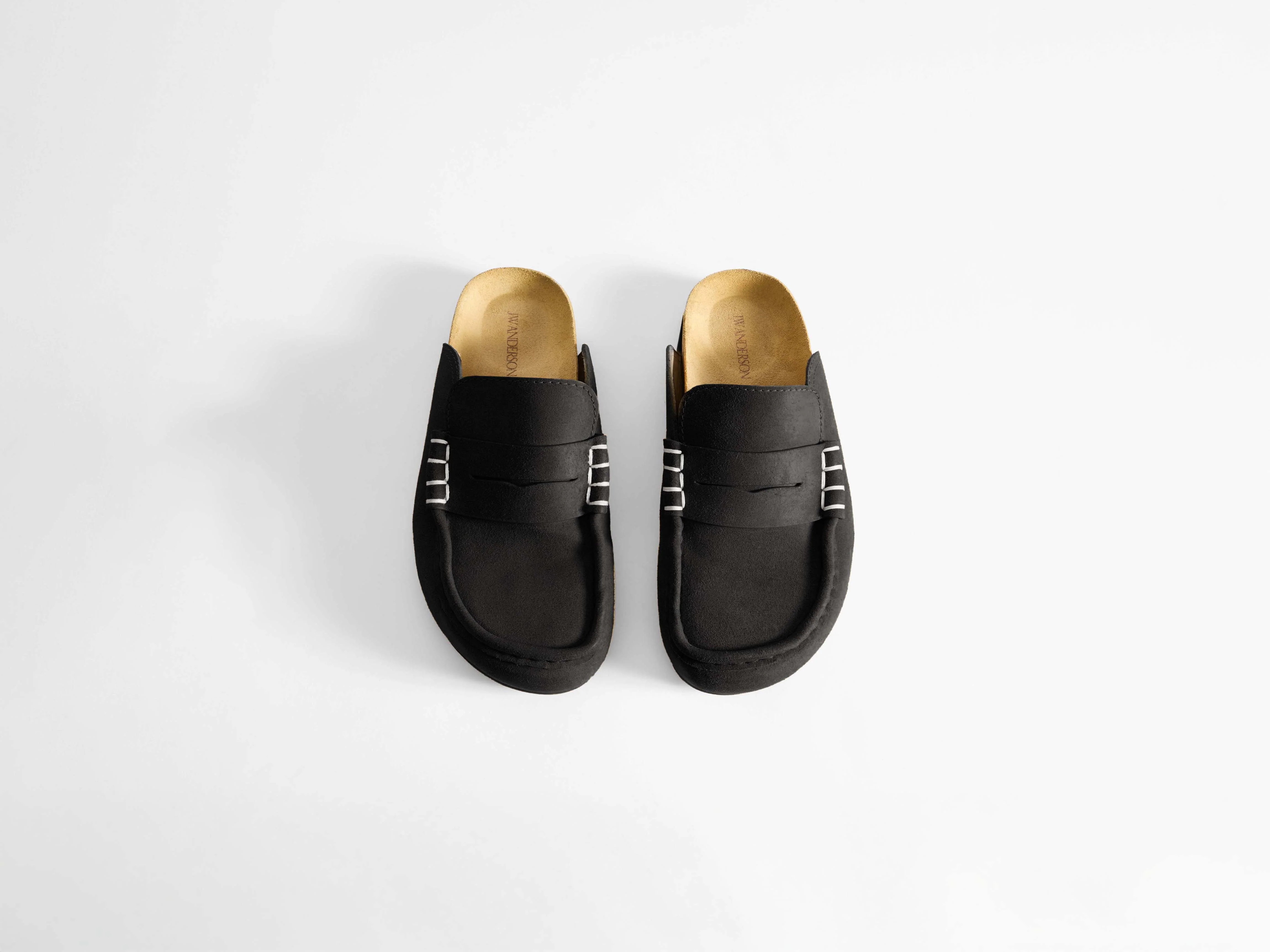 WOMENS STITCH LOAFER MULES IN BLACK - Image 4