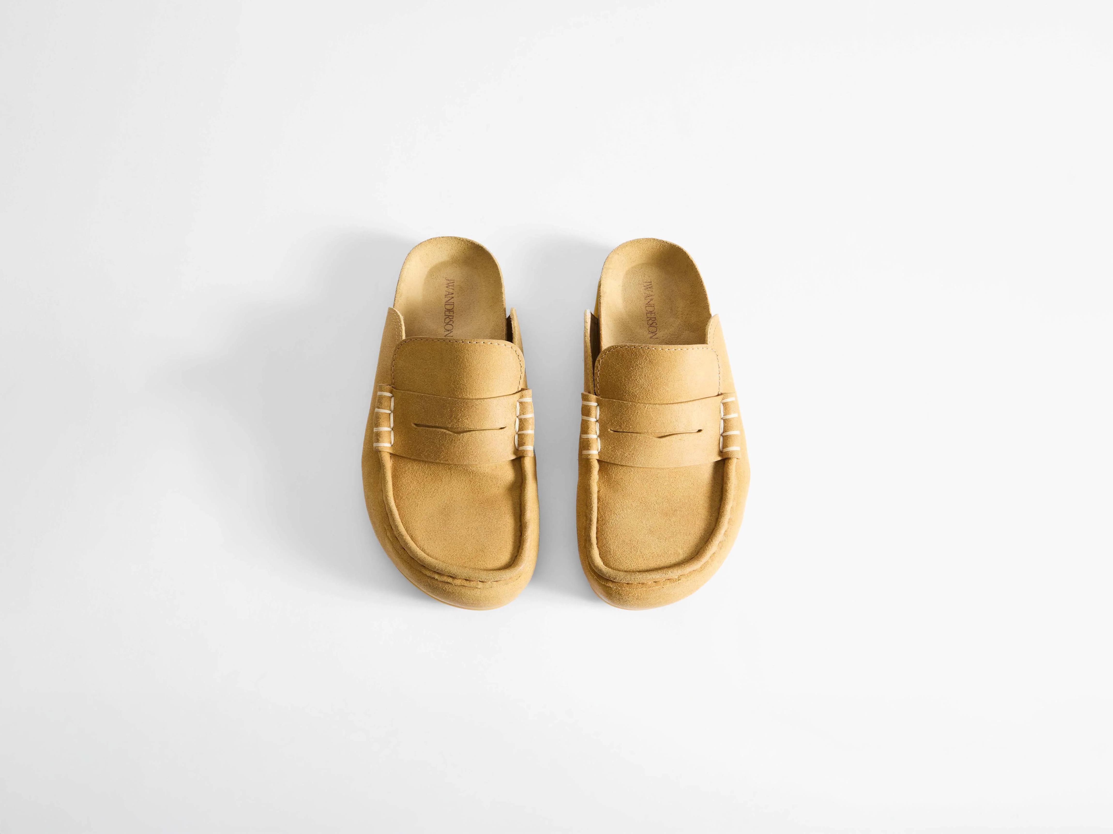 WOMENS STITCH LOAFER MULES IN MUSTARD - Image 4